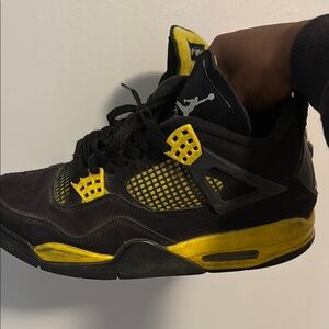 Jordan Black and Yellow Thunder Sneakers